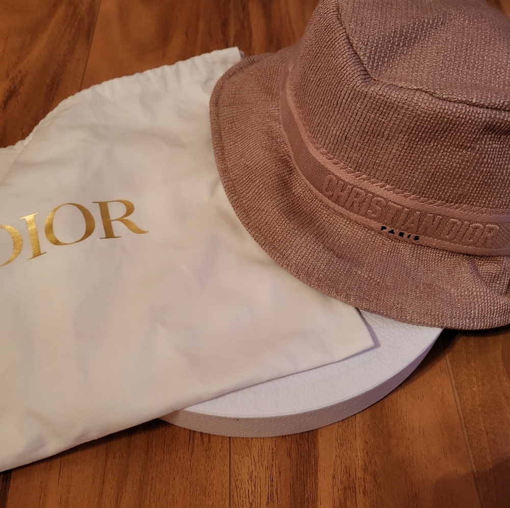 Dior Pink Beige Textured Bucket Hat